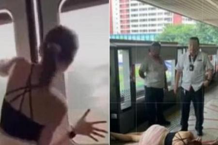 Man charged with being public nuisance after he allegedly tried to prise open MRT train doors