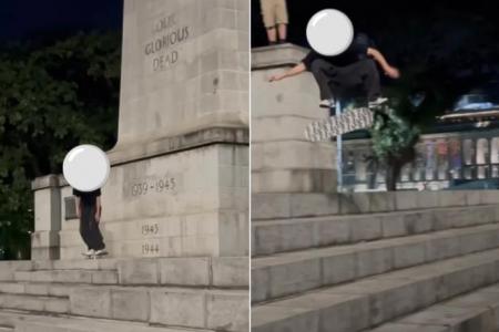 Police investigating after man allegedly skateboarded at Cenotaph