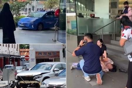 Three pedestrians injured outside City Gate mall after taxi collides with car