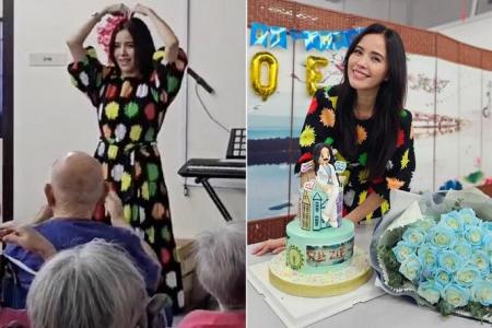 Zoe Tay celebrates birthday with Lee Ah Mooi Old Age Home residents