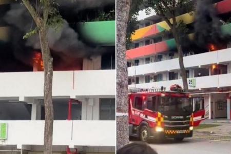 40 residents evacuated from Eunos HDB block after fire broke out at common corridor