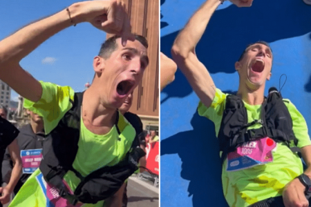Cerebral palsy didn’t stop this runner from finishing Barcelona marathon