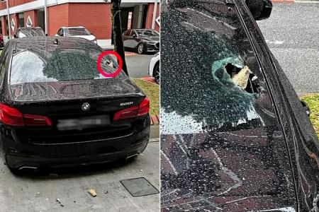 Falling brick smashes through car’s rear windscreen in Hougang