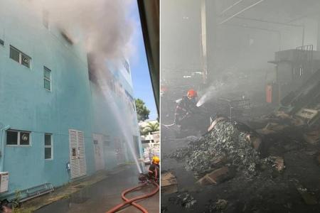 Fire breaks out at industrial building in Tuas, no injuries reported
