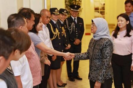 President Halimah bids farewell to Istana staff
