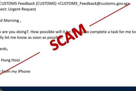S'pore Customs warns of new e-mail impersonation scam 