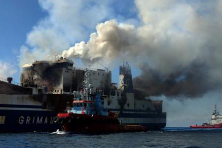 Passenger found alive on ferry ablaze off Greece