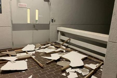 Part of false ceiling falls from building in NTU, no injuries reported
