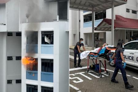 Two people taken to hospital after fire in Telok Blangah flat  