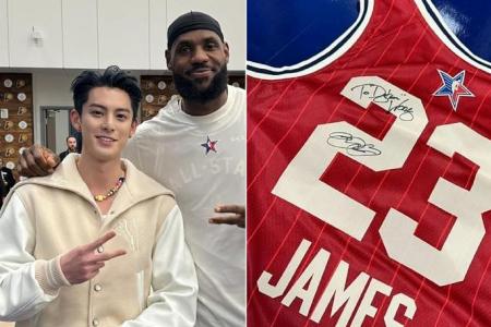 Chinese heart-throb Dylan Wang meets idol LeBron James