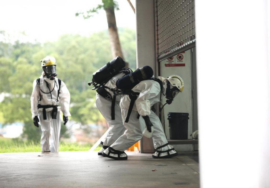 Woodleigh MRT station has been temporarily closed after a &#039;suspicious substance&#039; was&#039; found.