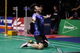Loh Kean Yew defeated Toma Junior Popov of France 21-11, 15-21, 22-20 to win the Madrid Spain Masters men&#039;s singles title.