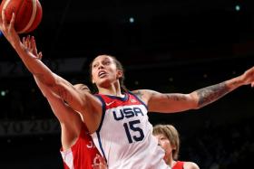 Brittney Griner of the US in action against Japan at the Tokyo Olympics in 2021.