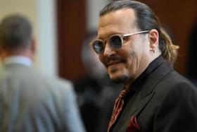 Actor Johnny Depp looks on in the courtroom on May 3, 2022.