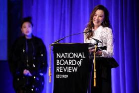 Michelle Yeoh accepts the award for Best Actress for Everything Everywhere All At Once during the National Board of Review Awards Gala in New York City on Sunday.