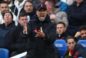 Liverpool manager Jurgen Klopp reacting during their 2-1 FA Cup defeat by Brighton & Hove Albion on Sunday.