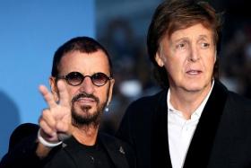 Former Beatles Ringo Starr (left) and Paul McCartney are set to release a new record written by former bandmate John Lennon.