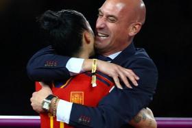 Luis Rubiales enveloped Jennifer Hermoso in his arms and planted a kiss full on her mouth during the Women's World Cup medal ceremony.