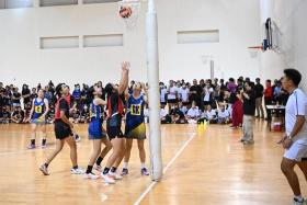 National School Games netball match between Bukit Panjang Government High School and Nanyang Girls' High School at OCBC Arena on Feb 2. The opening ceremony was held at the same venue on Feb 2. 