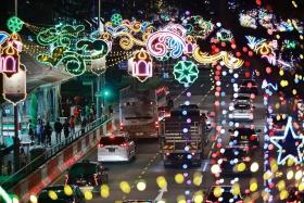 Festive lights adding cheer to the season in March 2023.  