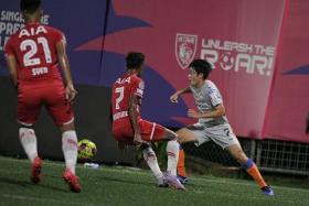 Shuto Komaki opened the scoring for Albirex Niigata in their match against Tanjong Pagar in the Singapore Premier League on Aug 11.