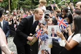 More than 100 people gathered at Jewel Changi Airport to catch a glimpse of Prince William.
