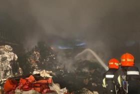 The fire at 20 Jalan Samulun involved a large pile of construction waste. 
