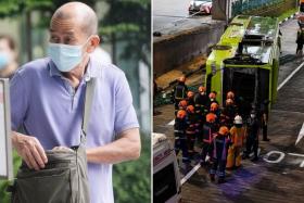Loo Eng Chai was also disqualified from driving for five years for causing the accident at Bukit Batok Bus Interchange that saw another bus ending up on its side.