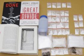 Controlled drugs, including cocaine and cannabis, were seized in a CNB operation conducted on March 10, 2022.
