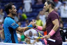 Spain&#039;s Rafael Nadal (right) after winning the match against Italy&#039;s Fabio Fognini during the US Open on Sept 1, 2022.