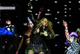 Madonna performs onstage during a free concert at Copacabana beach in Rio de Janeiro, Brazil, on May 4. 