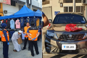Social welfare officers were shocked to discover the man can get up to RM500 (S$140) a day by begging, and is the owner of an SUV. 
