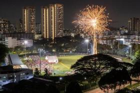 Fireworks at ActiveSG Toa Payoh Sports Centre as part of the GetActive! Singapore Heartland Festivals on Aug 6.