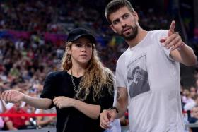 Colombian star Shakira with ex-partner, former footballer Gerard Pique, in a file photo taken in September 2014.