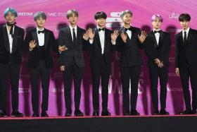 South Korean boy band BTS at an event in Seoul in Jan 2019. 