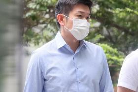 Gilbert Oh Hin Kwan arriving at the State Courts on Jan 25.