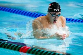 Singapore&#039;s Maximillian Ang clocked 58.10 seconds to break the short-course men&#039;s 100m breaststroke national record on Wednesday.