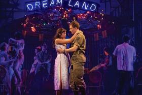 Filipino-Australian actress Abigail Adriano (left) and Australian-American actor Nigel Huckle as Kim and Chris in the Australian production of Miss Saigon.