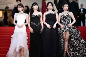 K-pop girl group Aespa at the Cannes Film Festival in Cannes, southern France, on May 24, 2023. 
