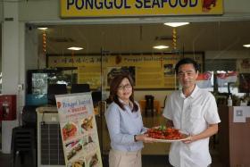 Mr Ting Cheng Ping and his sister, Ms Cecilia Ting, at Ponggol Seafood in 2020.