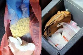 Controlled drugs including ‘Ice’ and ‘Ecstasy’ tablets were seized from a vehicle in the vicinity of Selegie Road in a CNB operation on March 31.