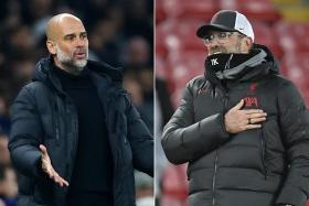 Manchester City boss Pep Guardiola (left) said he will miss his old sparring partner Juergen Klopp when the Liverpool manager calls time on his reign at the end of the season.