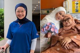 Dr Aqilah Faaiqah Haji Shamsuri, who graduated on Saturday, got married at Singapore General Hospital so that her mother could be present.