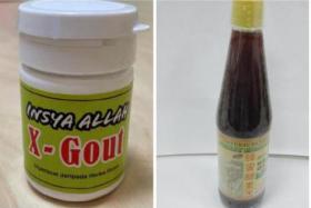 The banned substances were found in X-Gout (left), dcr Natural Herbs Honey Enzyme.