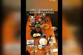 The meal that was featured on online platform Dianping included items such as tomatoes, edamame, tofu and spinach.
