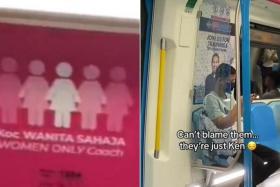 Commuter rail operator KTM has a ladies-only coach for its KTM Komuter suburban train, but men has been seen on it.