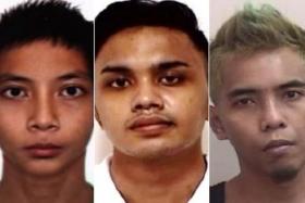 The police are appealing for information on the whereabouts of (from left) Mohamad Aliff Mohd, Syed Muhammad Nazmi Syed Abdullah and Muhammad Rizal Senin.