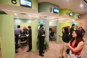Consultation pods inside the revamped CPF Tampines Service Centre, which was officially opened on Sept 10, 2022.