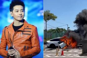 Jimmy Lin was driving a white Tesla when the car was believed to have hit the road divider and caught fire.