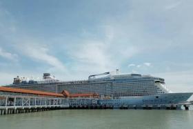 Royal Caribbean's Spectrum of the Seas docked at Port Klang in Malaysia on July 1, 2022 after setting off from Singapore.